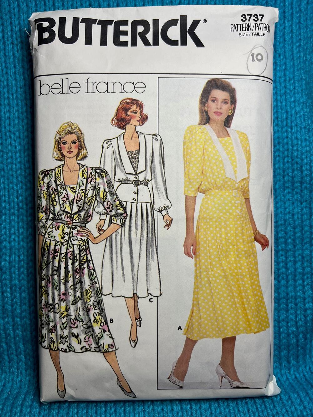 Butterick Sewing pattern 3737 shirt dress drop waist size 10